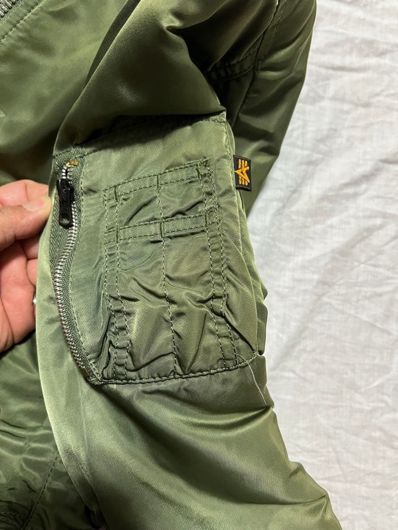 アルファ　ALPHA MA-1 フライトジャケット セージ　M 緑