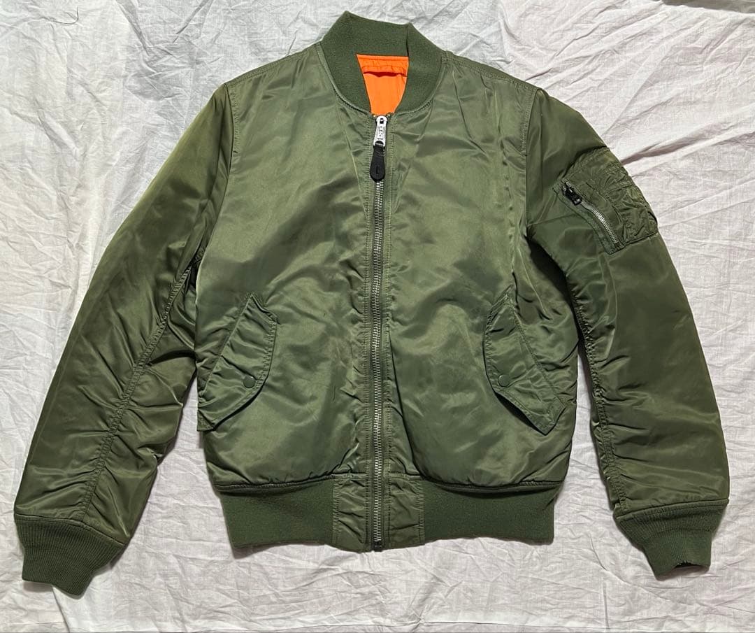 アルファ　ALPHA MA-1 フライトジャケット セージ　M 緑