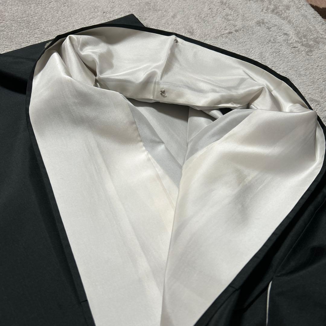 大島紬　正絹　利休梅　黒地　トールサイズ