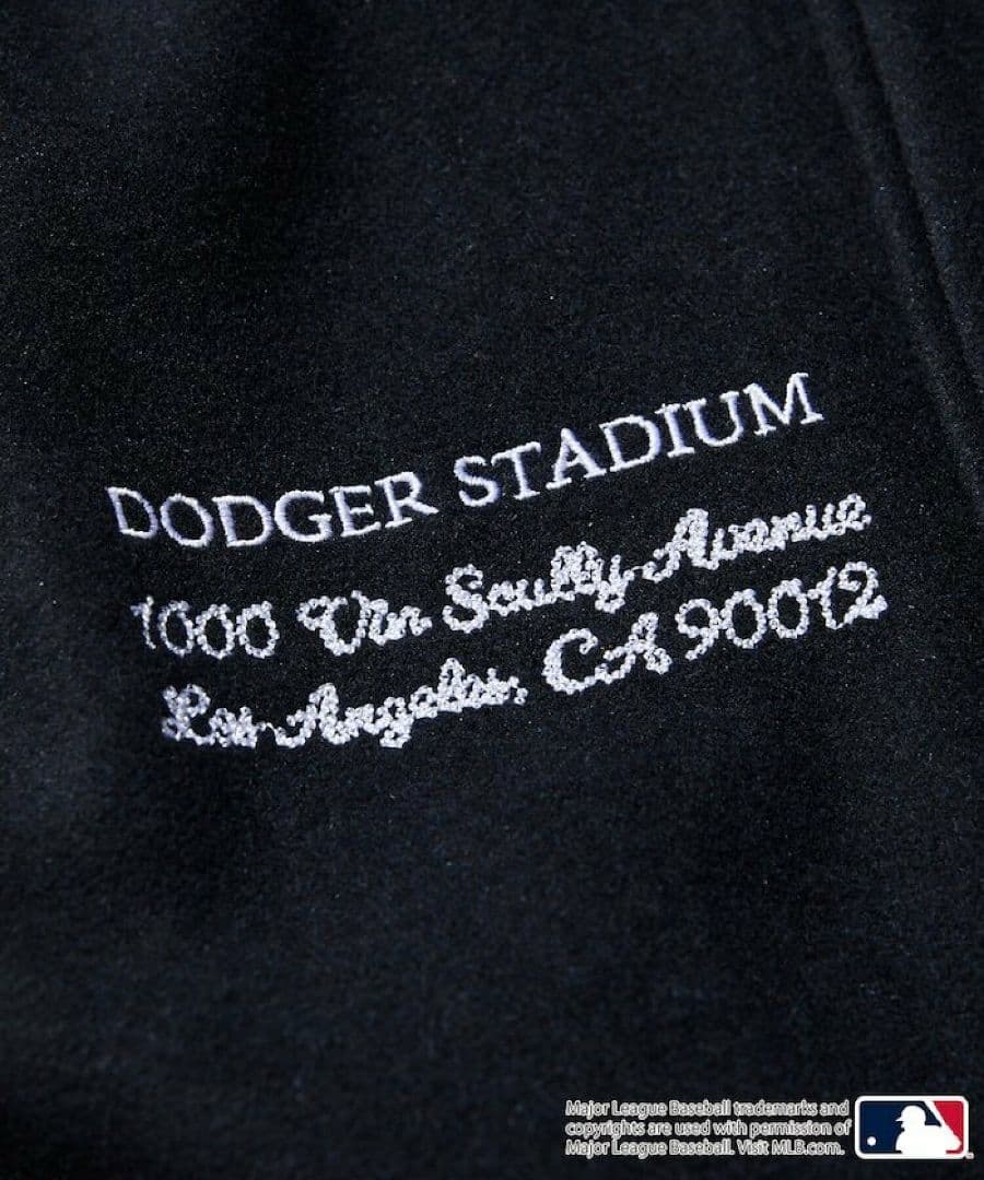 【未使用品・L】MLB◎ドジャース◎スタジャン◎刺繍ワッペン◎ネイビー×ホワイト