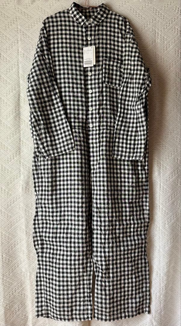 新品　jsluxe ☆ リネンギンガムオールインワン