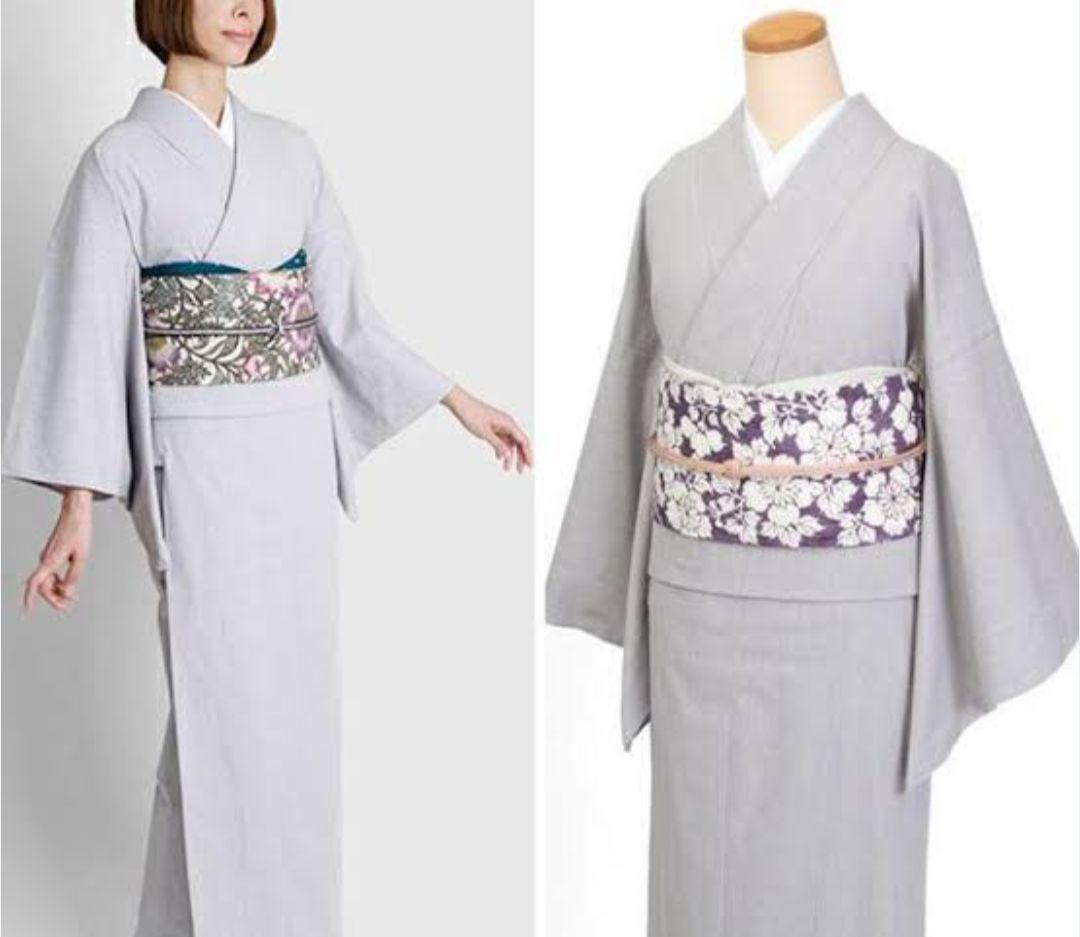 くるり　 2部式デニム着物　グレー 倉敷 児島 平織り 国産デニム