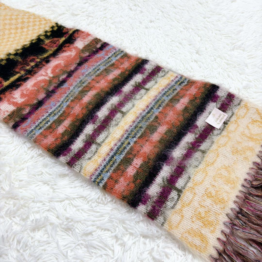 ヴィヴィアンウェストウッド モヘヤ マフラー ゴールドレーベル マルチカラー