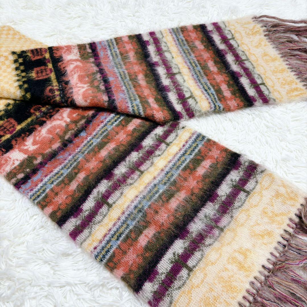 ヴィヴィアンウェストウッド モヘヤ マフラー ゴールドレーベル マルチカラー