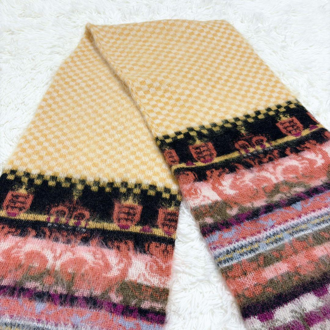 ヴィヴィアンウェストウッド モヘヤ マフラー ゴールドレーベル マルチカラー