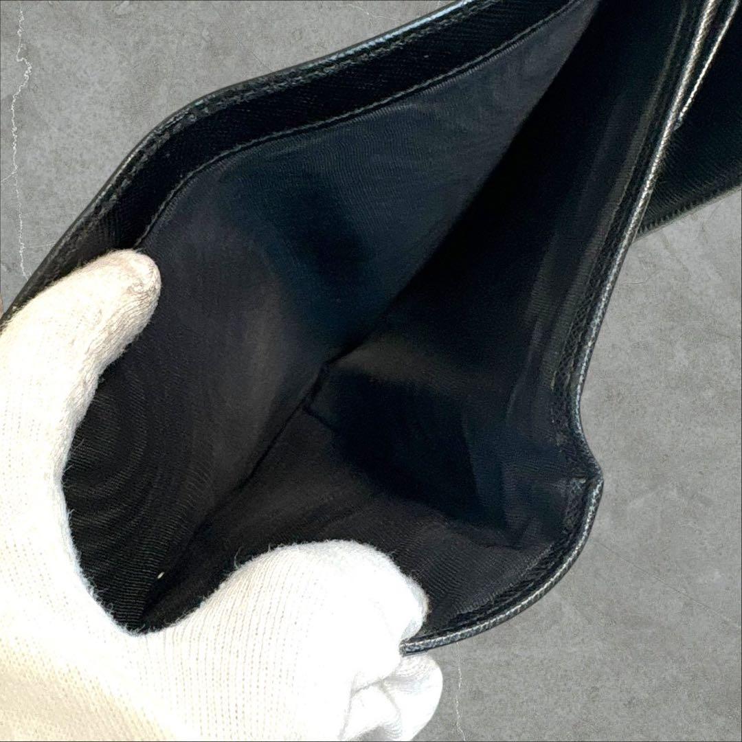 極美品‼️ PRADA プラダ 三つ折り財布 サフィアーノ ブラック 黒