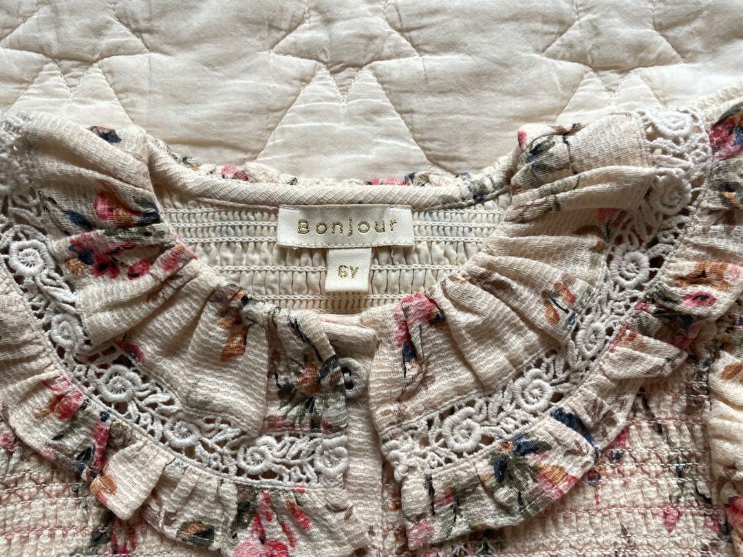 【bonjour diary】Birds&flowers frilltunic