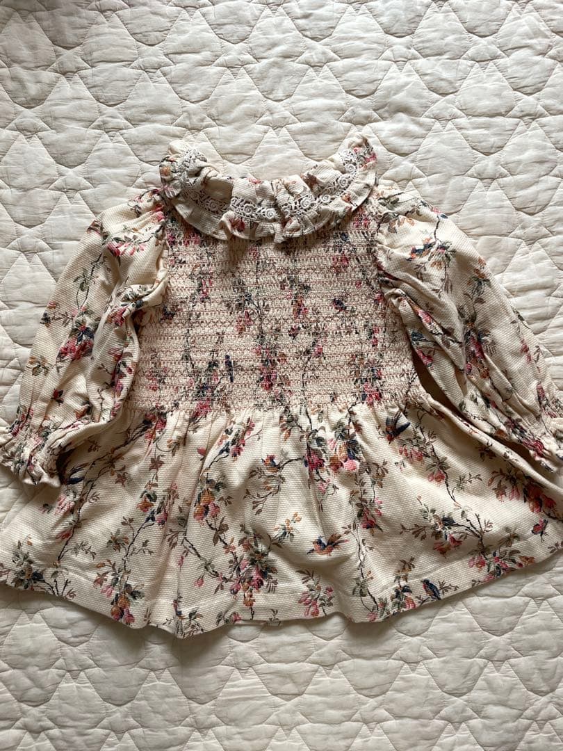 【bonjour diary】Birds&flowers frilltunic