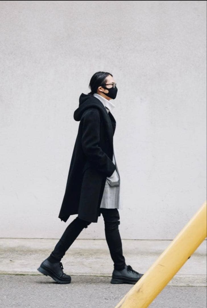 ATTACHMENT カシミア混ダブルフェイスビーバー フーデットコート