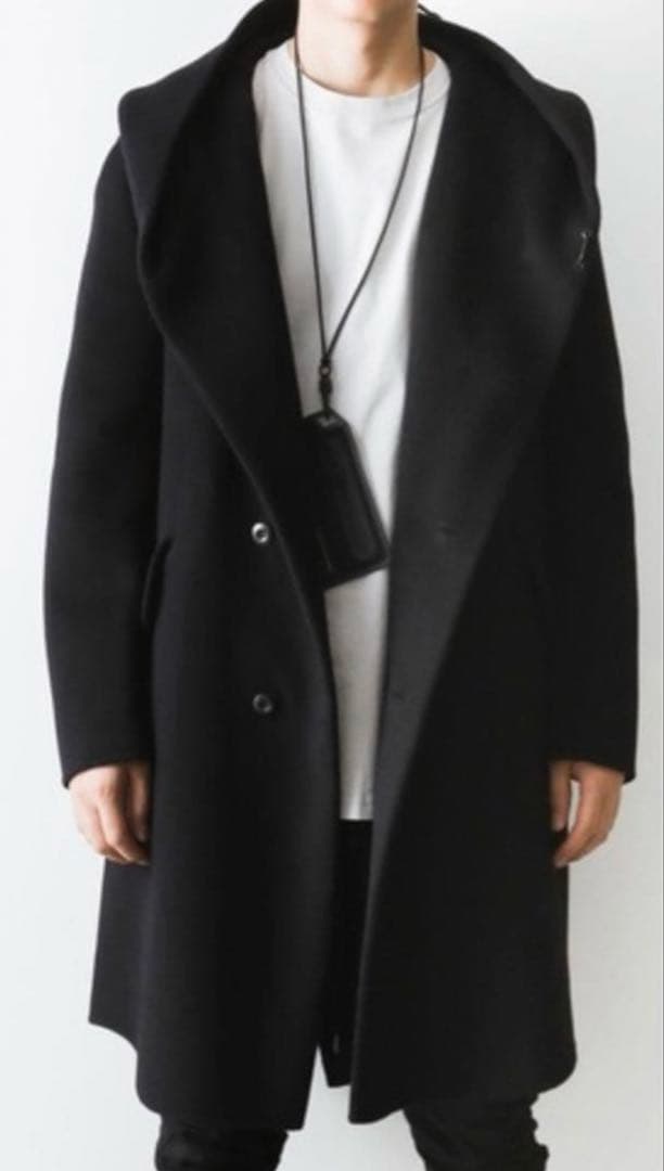 ATTACHMENT カシミア混ダブルフェイスビーバー フーデットコート