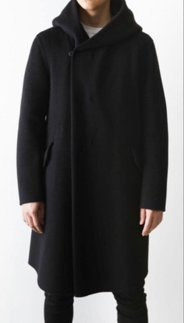 ATTACHMENT カシミア混ダブルフェイスビーバー フーデットコート