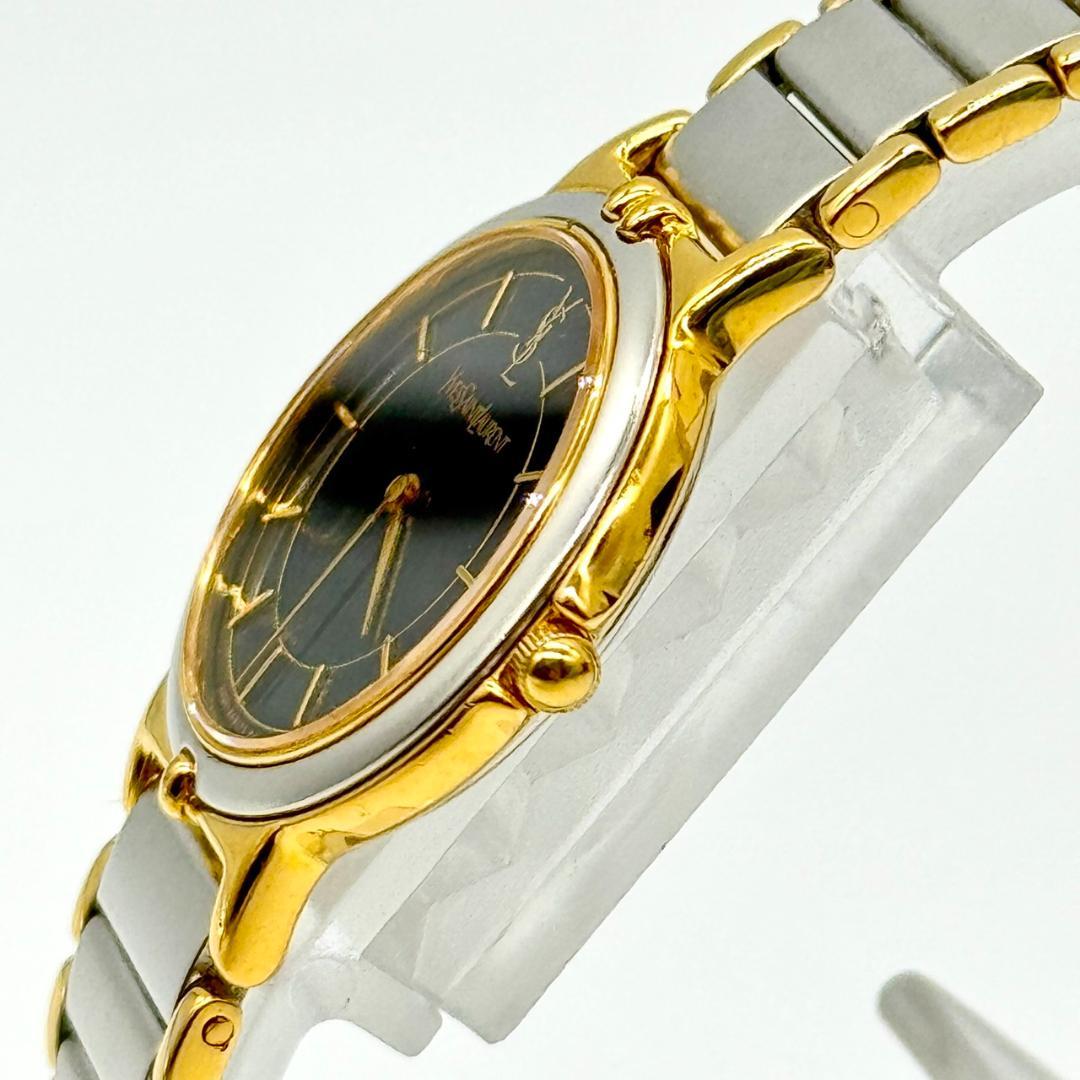 稼働品 YSL イヴサンローラン 腕時計 黒文字盤 ２針 2200-228481
