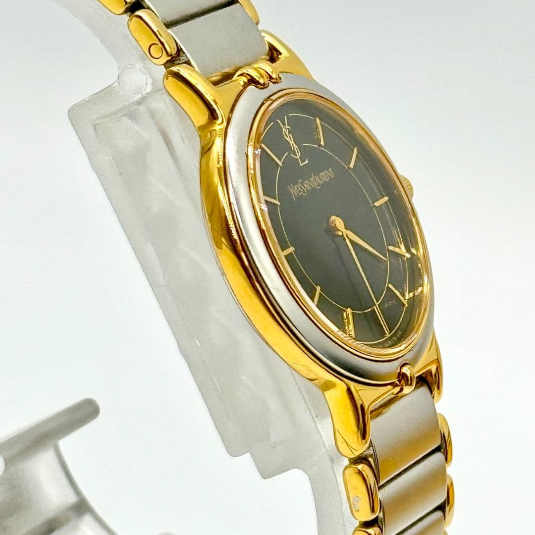 稼働品 YSL イヴサンローラン 腕時計 黒文字盤 ２針 2200-228481