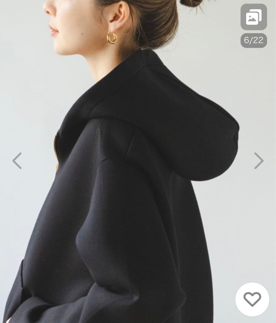 NOBLE ダンボールニットフーデットパーカー　ブラック