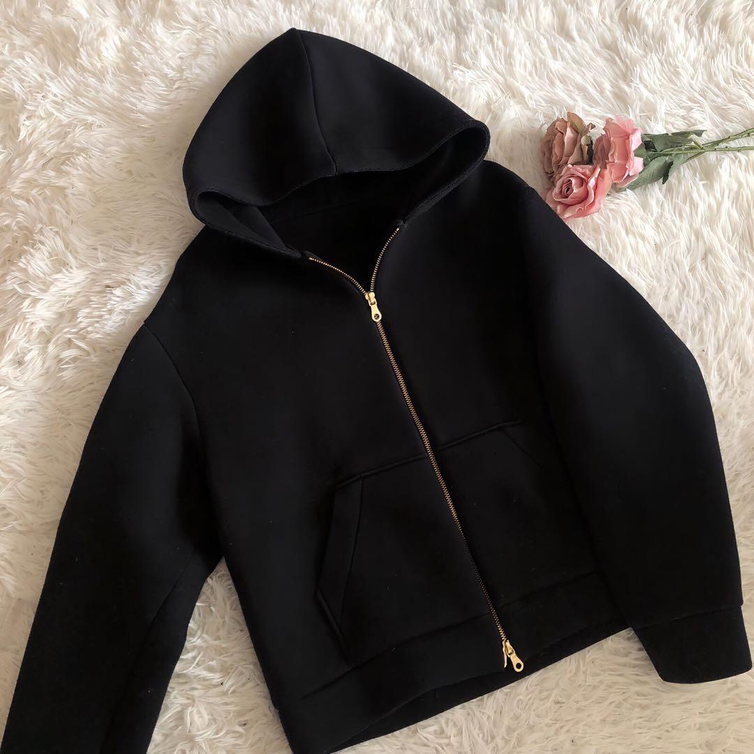 NOBLE ダンボールニットフーデットパーカー　ブラック