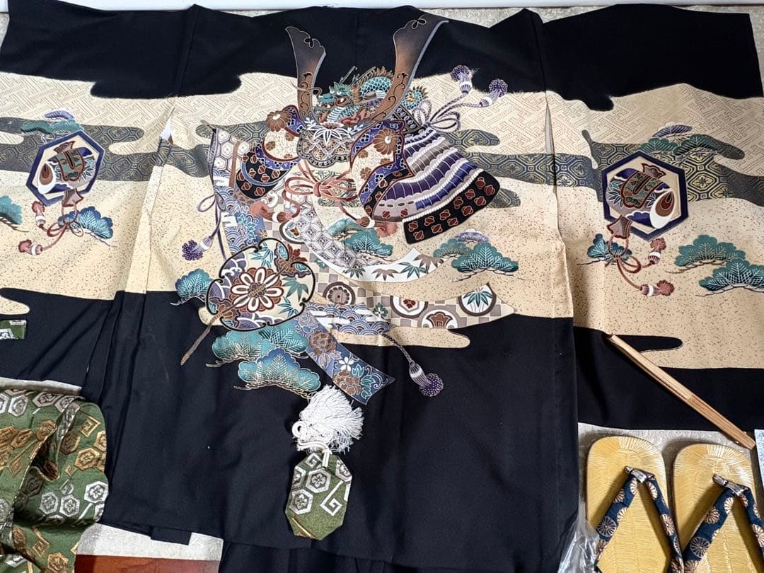 七五三　5才　男の子　フルセット　晴着一式　正絹　一度使用　美品