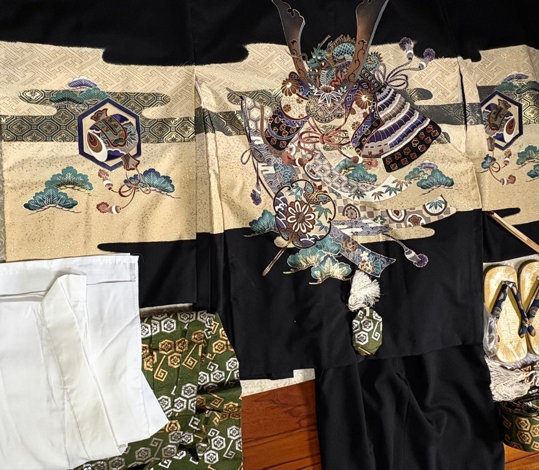 七五三　5才　男の子　フルセット　晴着一式　正絹　一度使用　美品