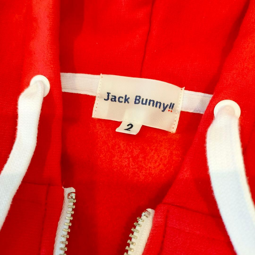 新品Jack bunny裏起毛4WAYストレッチフルジップフーディパーカー赤L