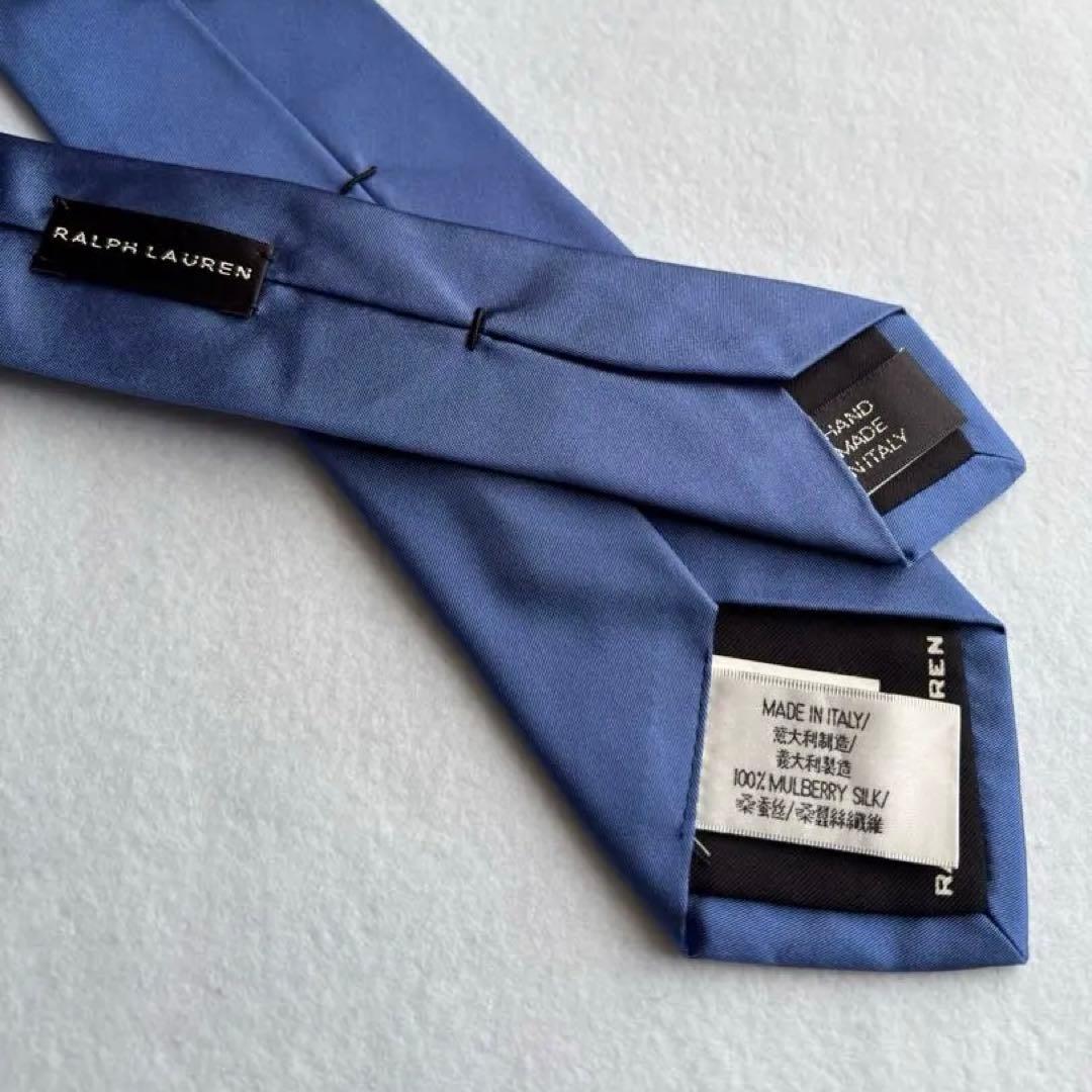 値下げ〔美品〕ラルフローレン ブラックレーベル ソリッドタイ ネクタイ 無地