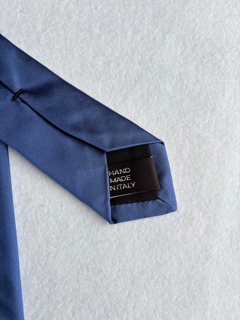 値下げ〔美品〕ラルフローレン ブラックレーベル ソリッドタイ ネクタイ 無地