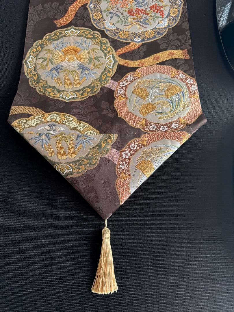 ︎専用◼︎C1273◼︎高級袋帯 正絹 鏡裏文 葉と実 唐織(〜270cm)