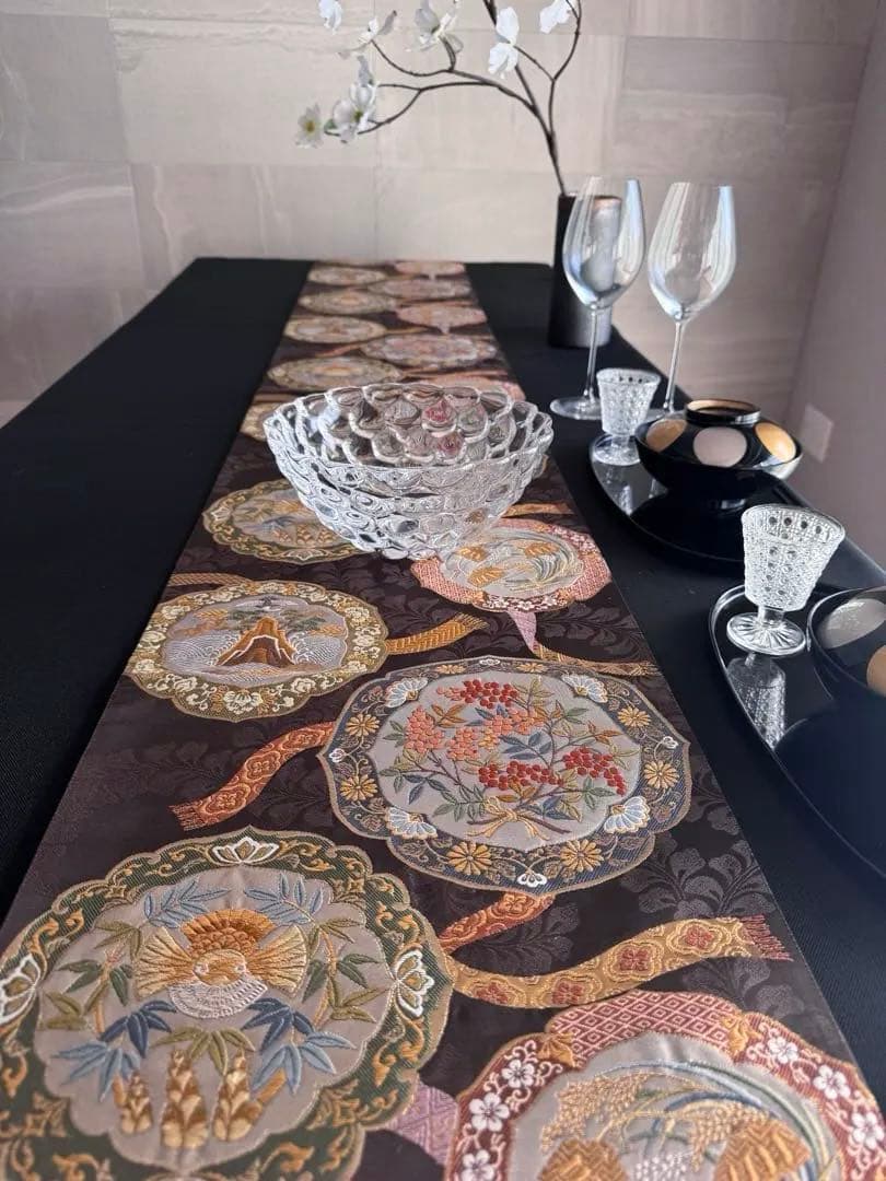 ︎専用◼︎C1273◼︎高級袋帯 正絹 鏡裏文 葉と実 唐織(〜270cm)