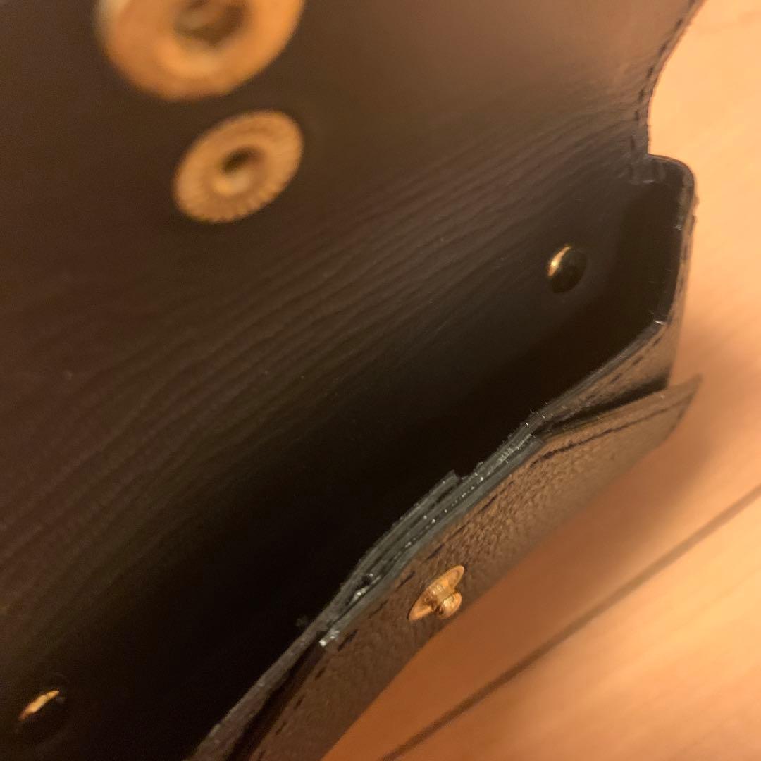 黒 レザー 二つ折り財布　ラルコバレーノ