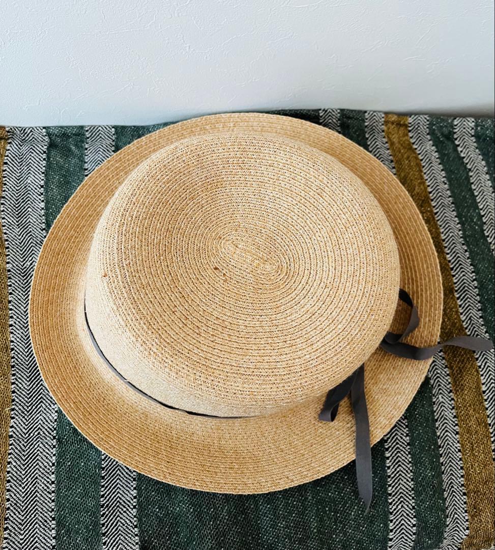 sashiki サシキ　帽子　グレーリボン　美品　未使用