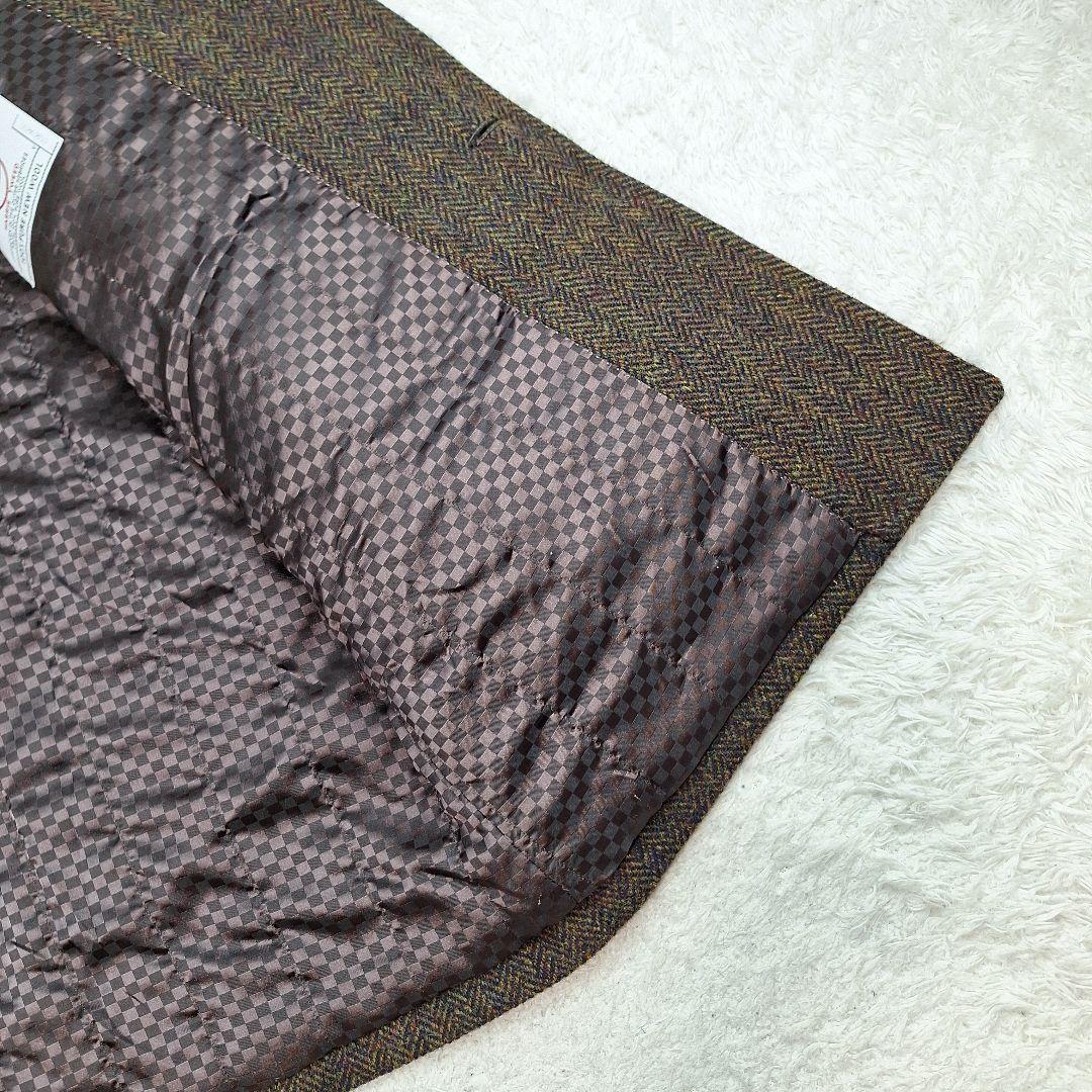 ハリスツイード　ハンティングコート　ヘリンボーン　ミックス　日本製　L