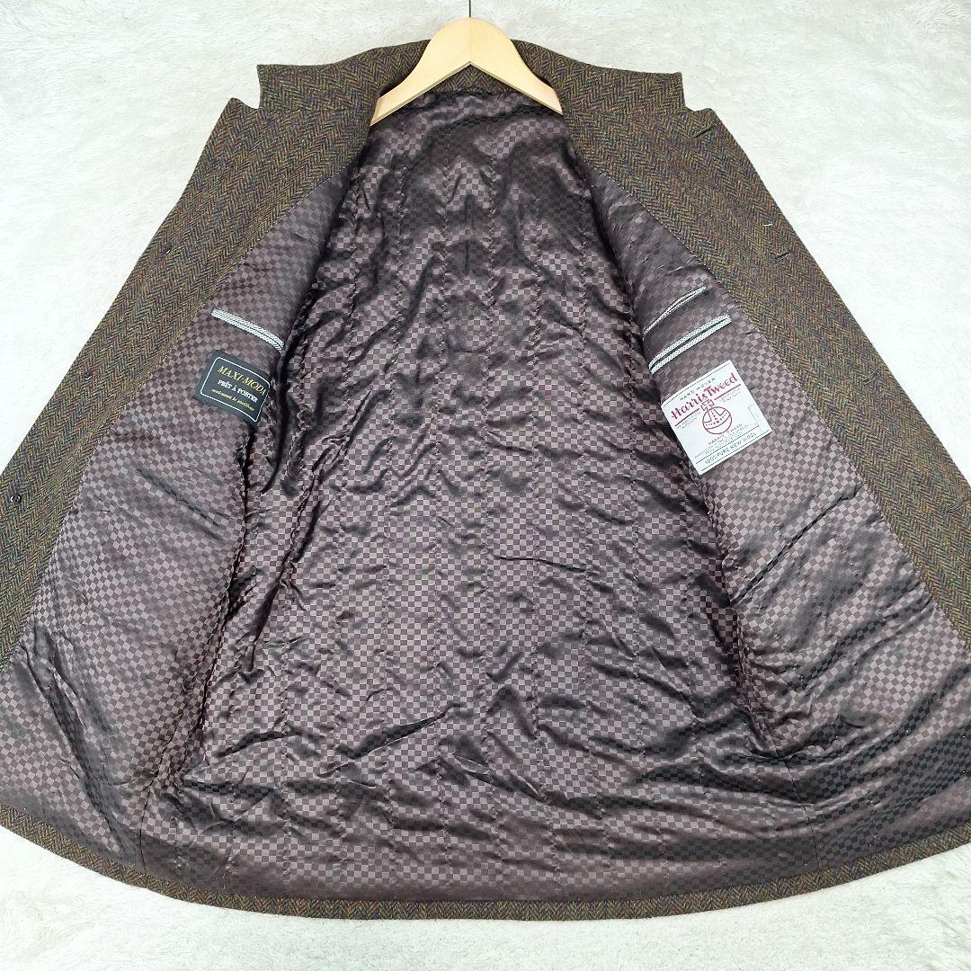 ハリスツイード　ハンティングコート　ヘリンボーン　ミックス　日本製　L