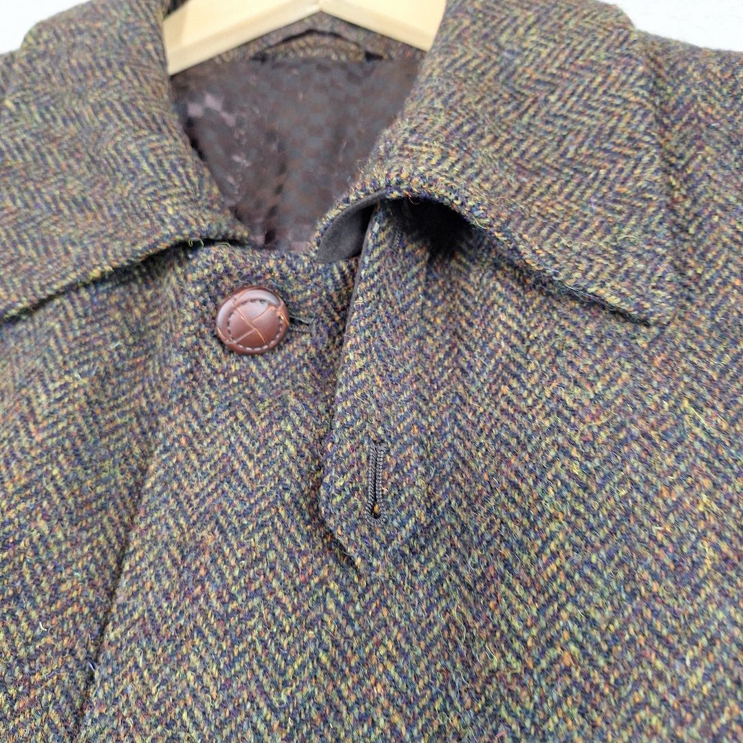 ハリスツイード　ハンティングコート　ヘリンボーン　ミックス　日本製　L