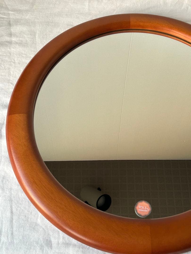 ヴィンテージ　ラウンド　ウォールミラー　レトロモダン壁掛け鏡　ミッドセンチュリー