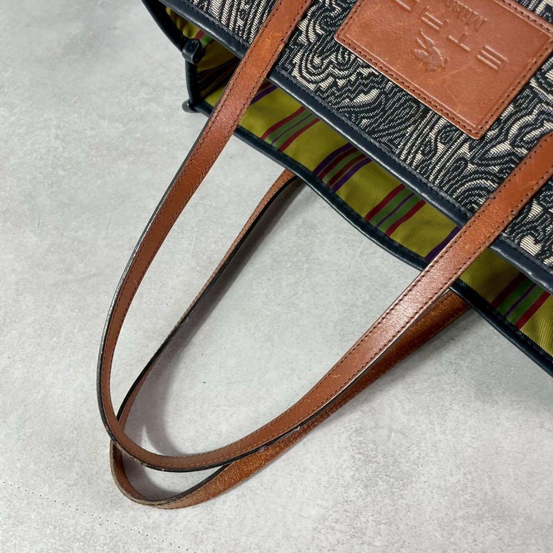 ETRO エトロ　トートバッグ　ペイズリー　総柄　レザートートバッグ