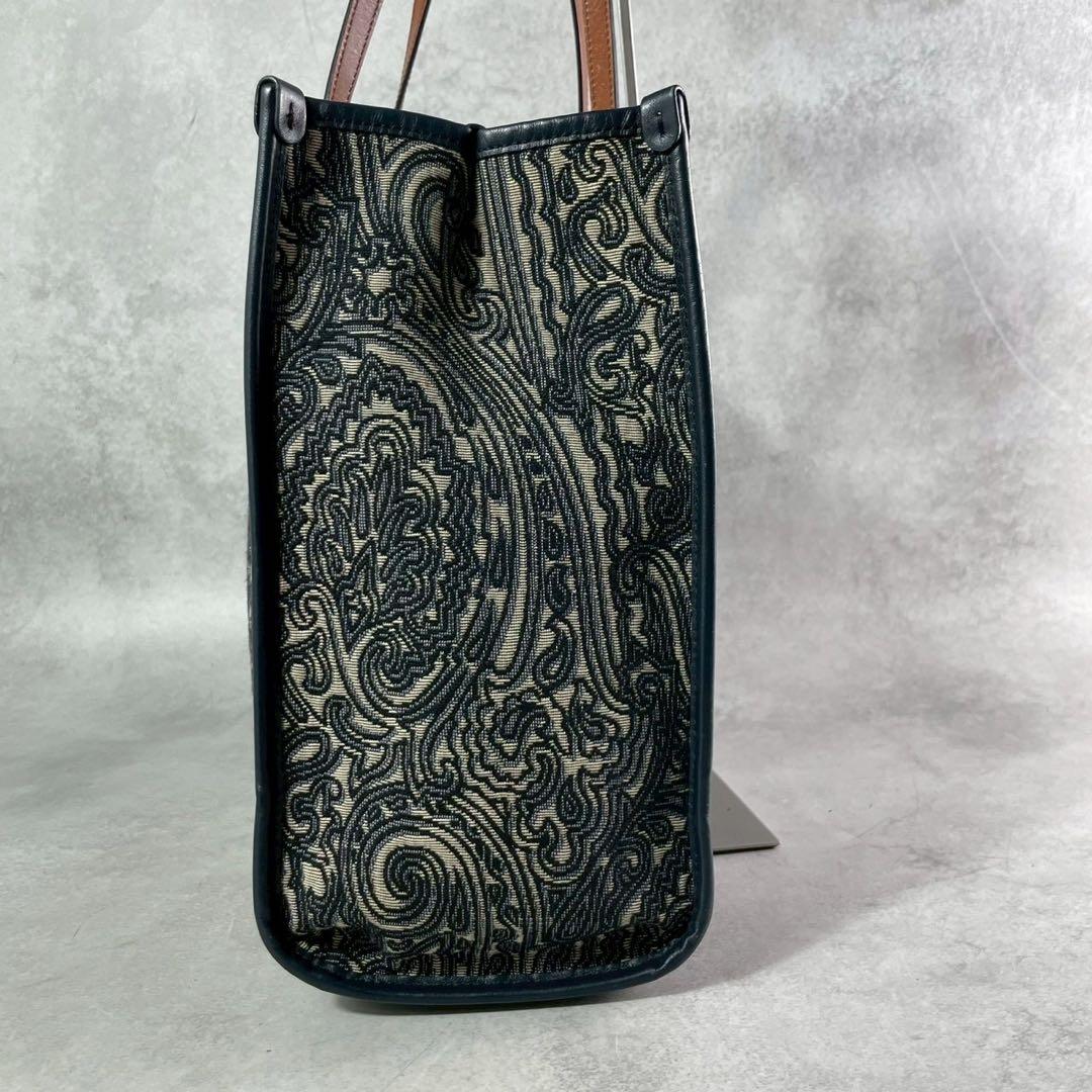 ETRO エトロ　トートバッグ　ペイズリー　総柄　レザートートバッグ