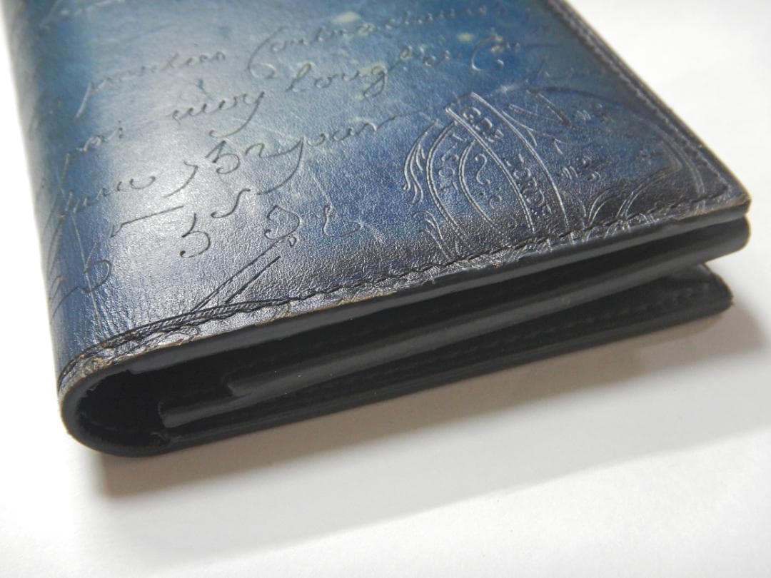 Berluti ベルルッティ カリグラフィ 二つ折り長財布 サンタル ブルー系