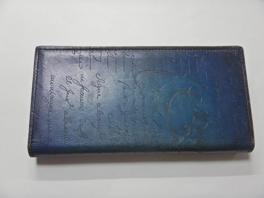 Berluti ベルルッティ カリグラフィ 二つ折り長財布 サンタル ブルー系