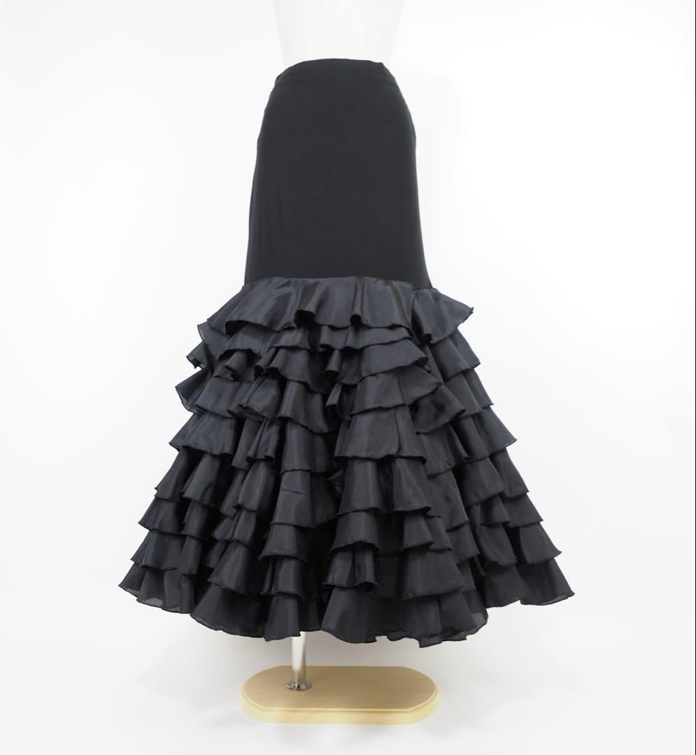 フラメンコ　ファルダ　※訳あり　新品　黒　フラメンコ衣装　レッスンファルダ