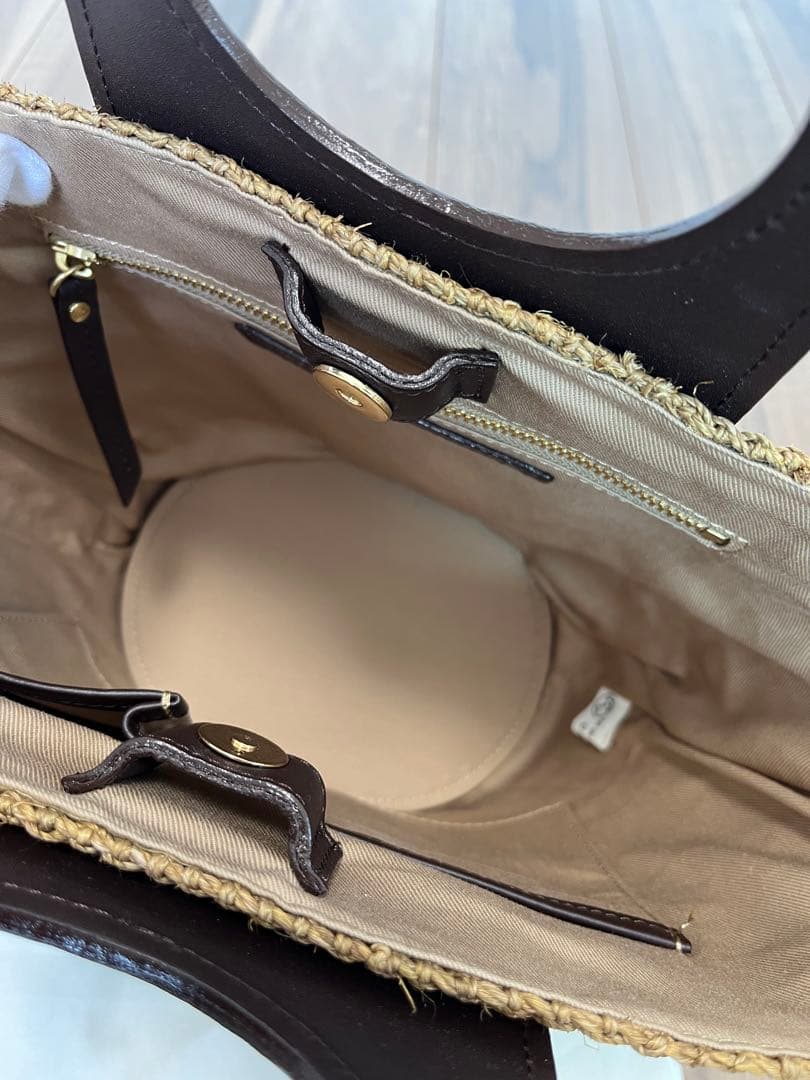 使用一回⭐︎ヴィオラドーロ　かごバッグ　ブラウン　ストラップ付き