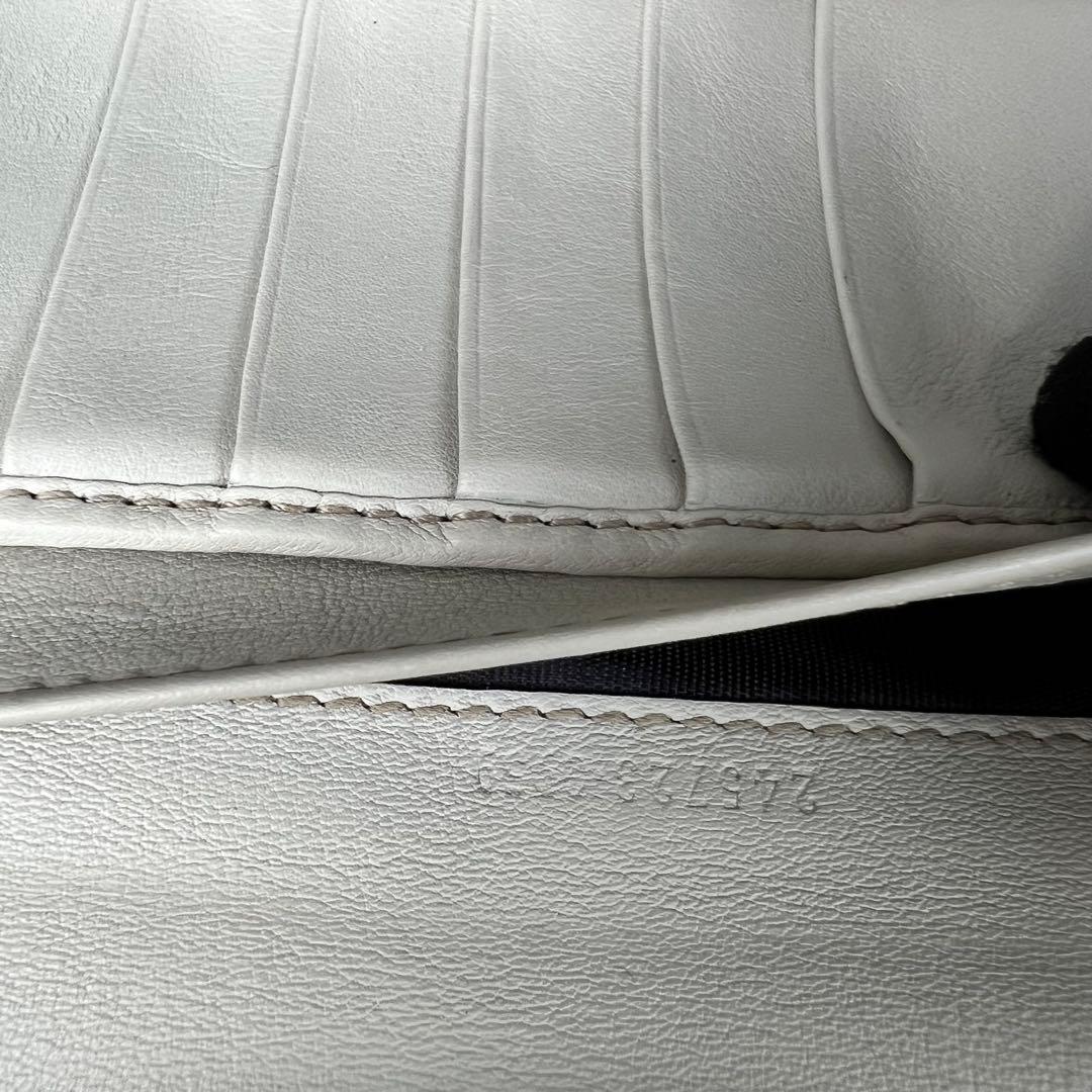 GUCCI ラブリーハート GG レザー 長財布 アイボリー W ホック