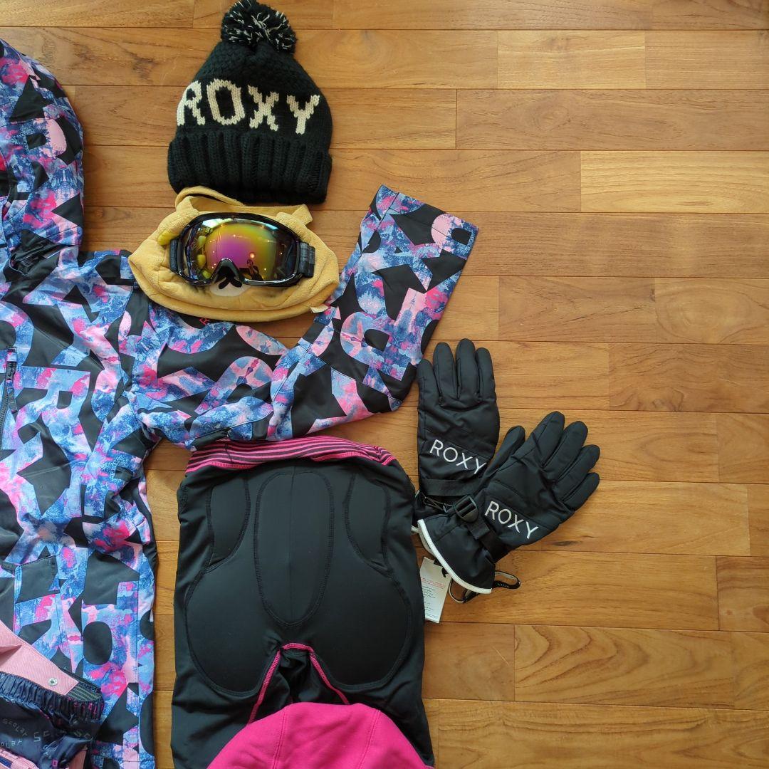 美品◆ROXY scoLar レディースL スノーボードウェア類 9点 セット