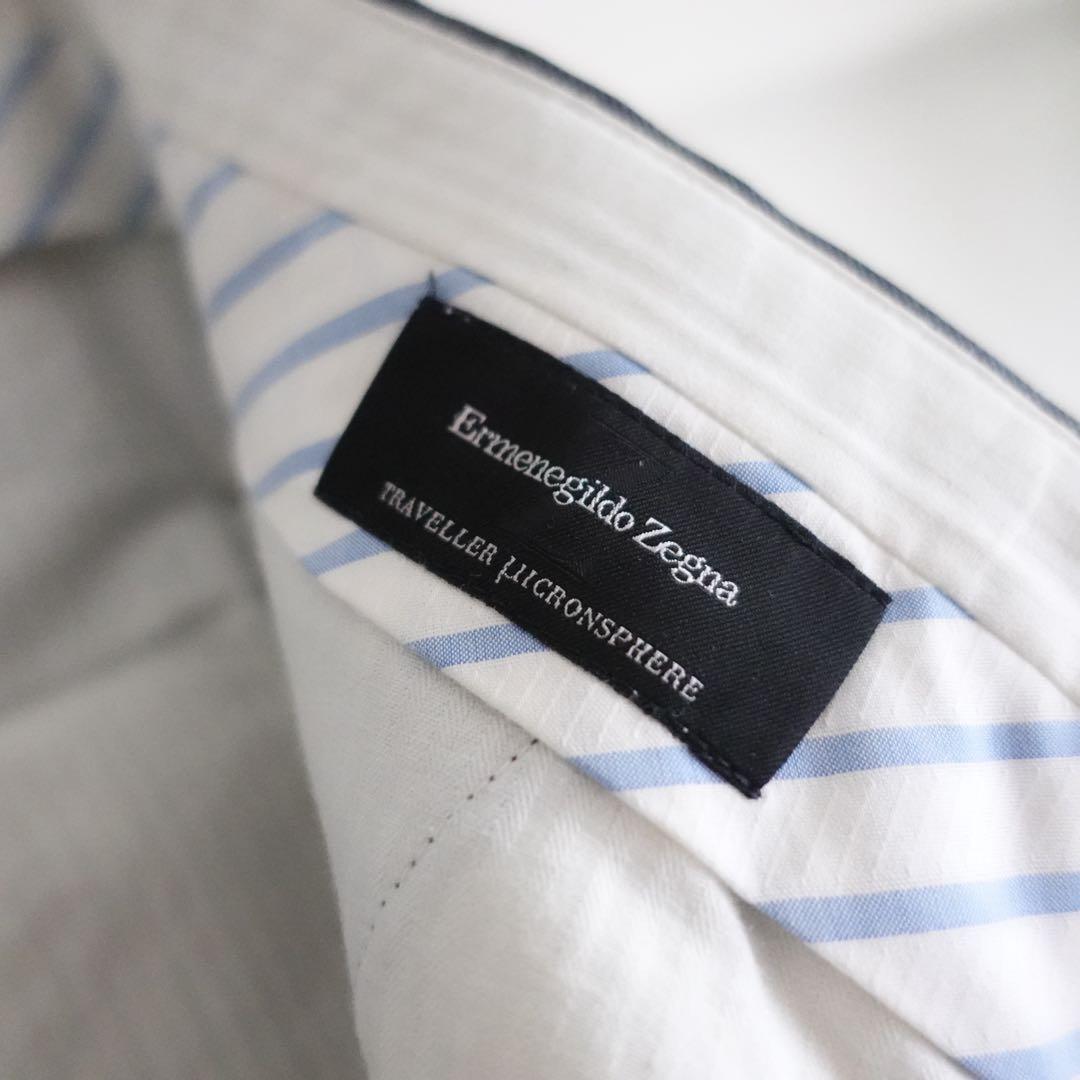 Ermenegirdo Zegna ウールギャバジン　ワイドトラウザーズ　グレー