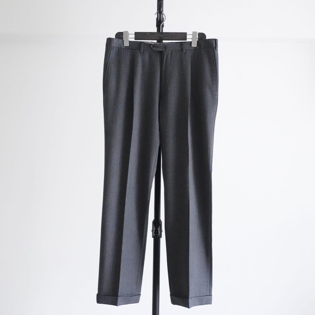 Ermenegirdo Zegna ウールギャバジン　ワイドトラウザーズ　グレー
