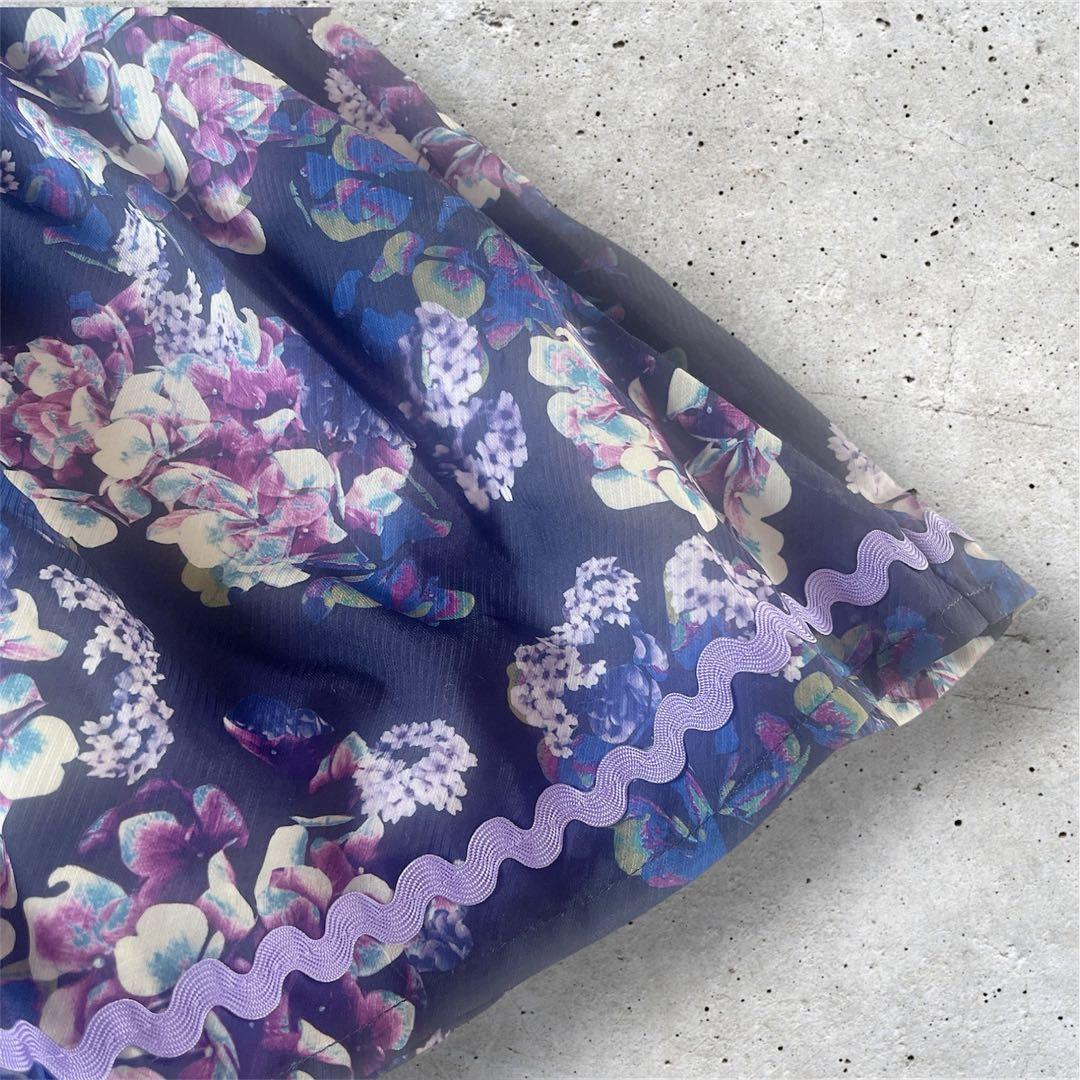 【美品】アナスイミニ　フラワープリント　フレアスカートワンピース　160㎝