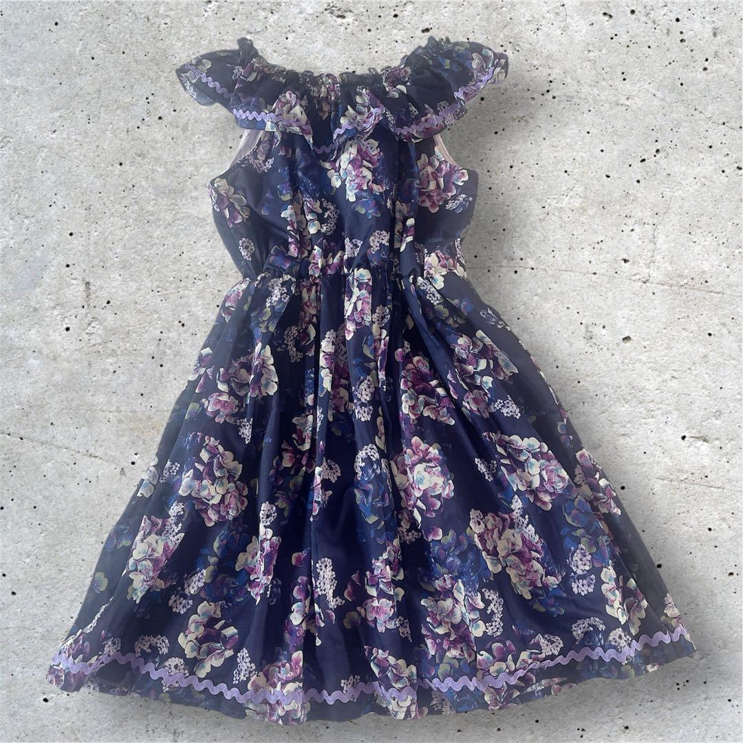 【美品】アナスイミニ　フラワープリント　フレアスカートワンピース　160㎝