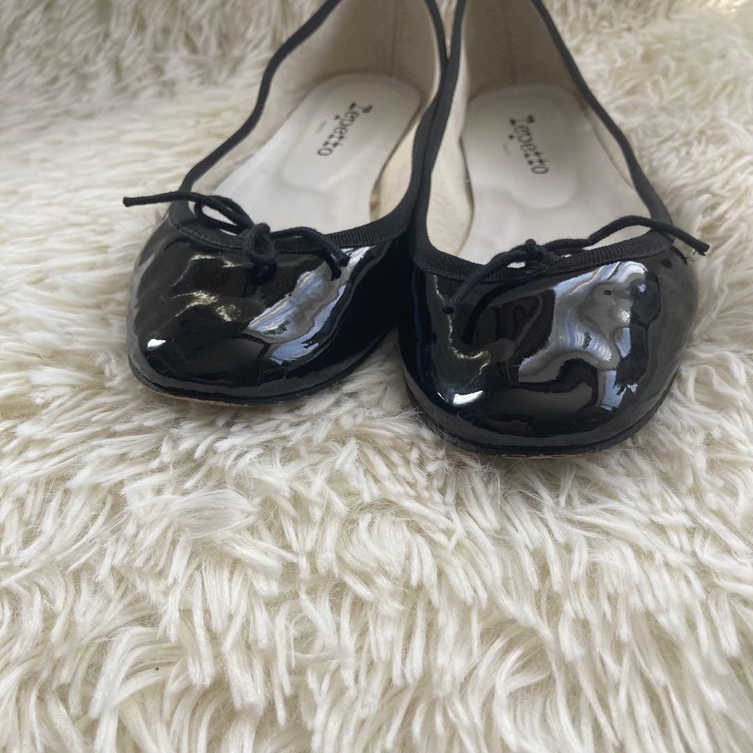 repetto レペット 24.5 39 エナメル バレエ サンドリオン 黒