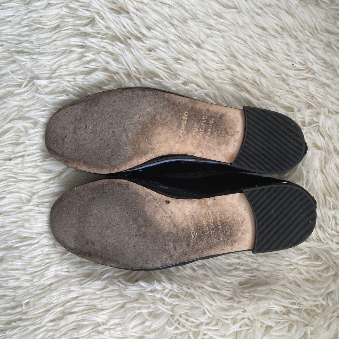 repetto レペット 24.5 39 エナメル バレエ サンドリオン 黒