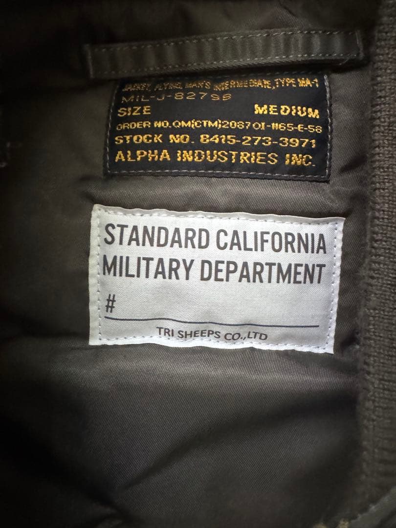 Standard California ×Alpha MA-1 キムタクMサイズ