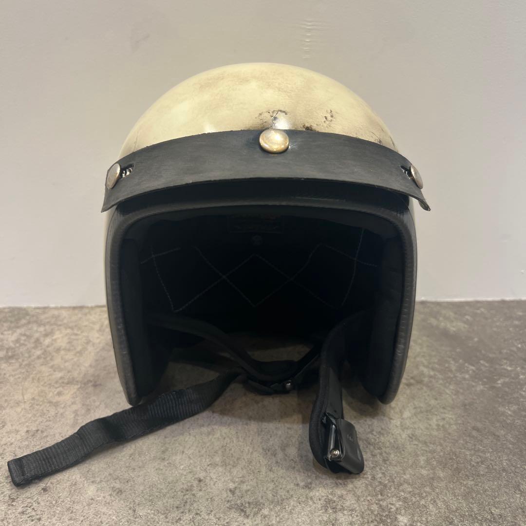 ジェットヘルメット　エイジング加工　ペイント　ハーレー、チョッパー好きに