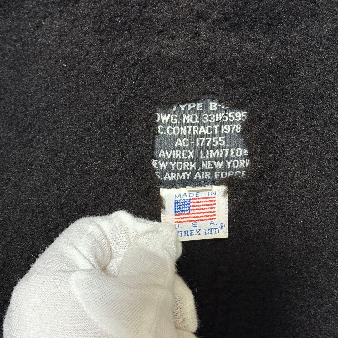 AVIREX アヴィレックス B-3 ムートンフライトジャケット ブラック 36