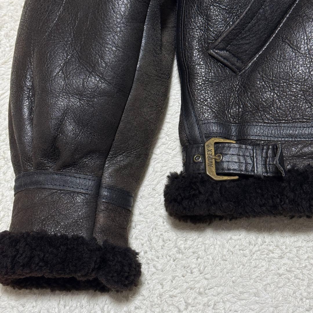 AVIREX アヴィレックス B-3 ムートンフライトジャケット ブラック 36
